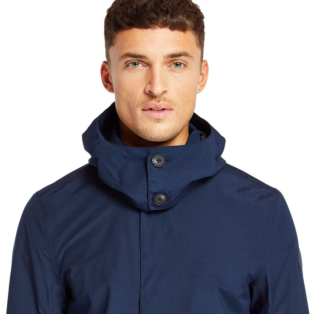 Timberland Mens Jackets Doubletop Mountain Waterproof Raincoat - Navy - India HW0536897